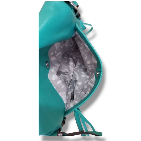 Aimee Kestenberg Teal Green Bali Leather Crossbody Bag with Adjustable Strap - Picture 11 of 17